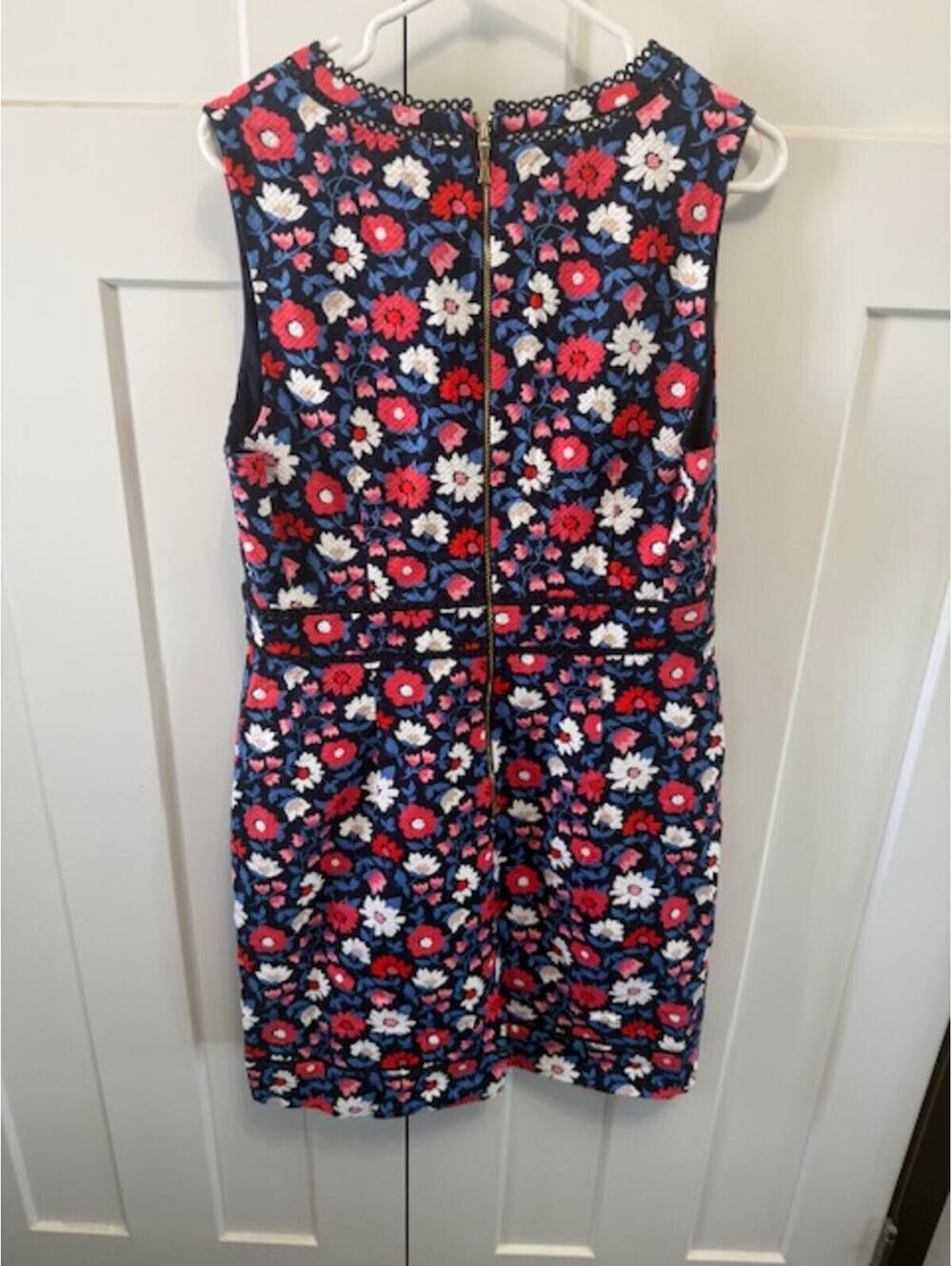 NWOT Kate Spade shore thing daisy jacquard sheath dress in navy,red,white sz 14